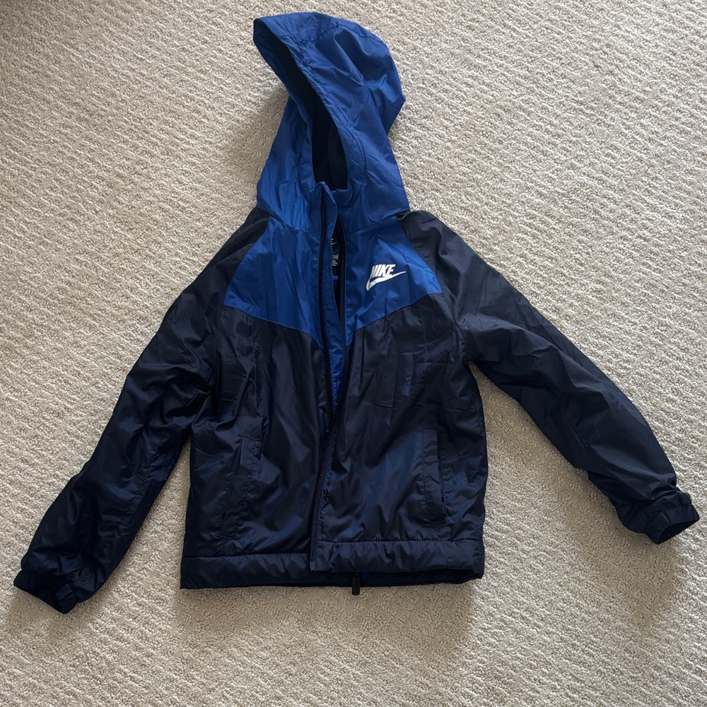 Nike Kids Two-Tone Blue and Black Raincoat